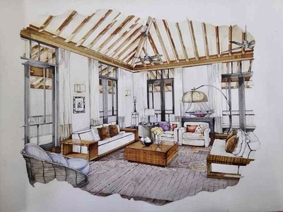 手绘交流 桃乐仙殿下室内设计中的空间艺术